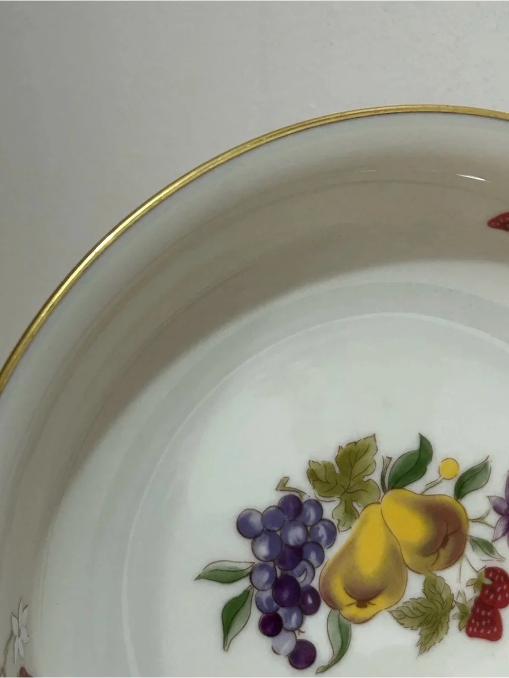Lenox Porcelain Bone China 8” Vtg Serving Bowl “Special Fruit” 24K Gold Rim